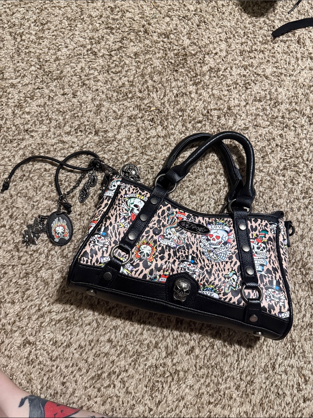 Ed hardy purse with charms